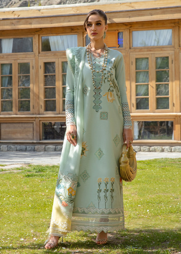 Crimson X Saira Shakira Luxury Lawn – Into The Wild - Aqua