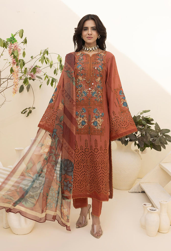 Adan's Libas Zaria Schiffli Embroidered Lawn – D-10