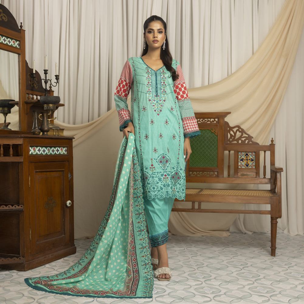 Salina Printed Lawn Collection with Cutwork Dupatta – SCWV3-10