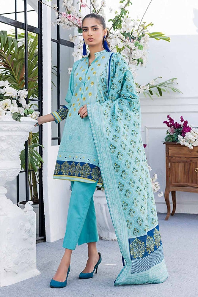 Gul Ahmed Summer Essential 2024 – 3PC Printed Lawn Suit CL-42123 B