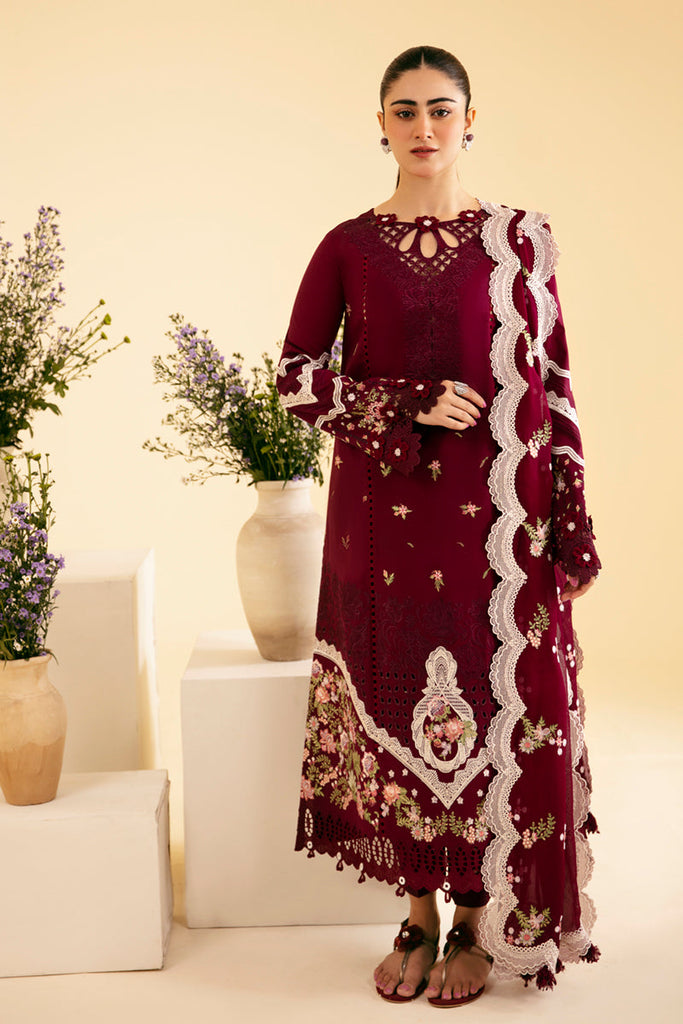 Qalamkar Qlinekari Chikankari Lawn – SQ-11  ZENAL