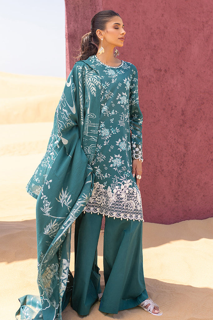 Cross Stitch Eid Lawn Edit – TEAL SERENITY-3 PIECE PRINTED LAWN SUIT