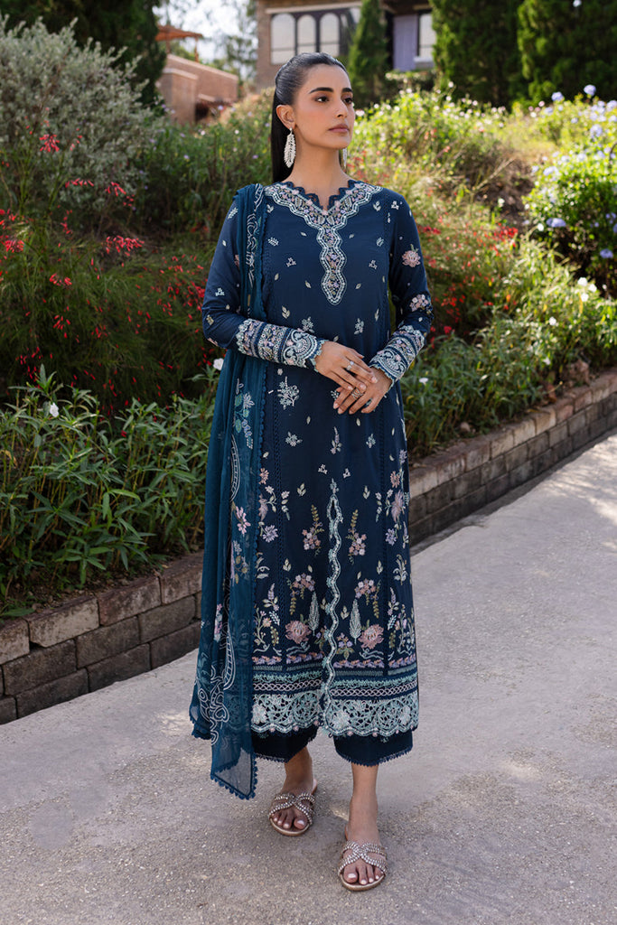 Qalamkari Qline Summer Lawn – QM-01 Bleu