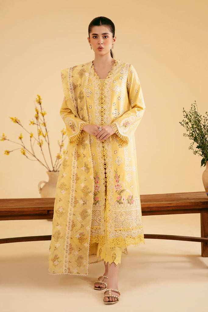 Qalamkar Qlinekari Chikankari Lawn – SQ-12  ZHAIN