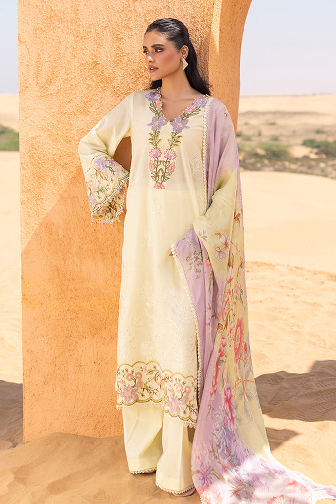 Cross Stitch Eid Lawn Edit – SUBTLE CANARY-3 PIECE EMBROIDERED LAWN SUIT