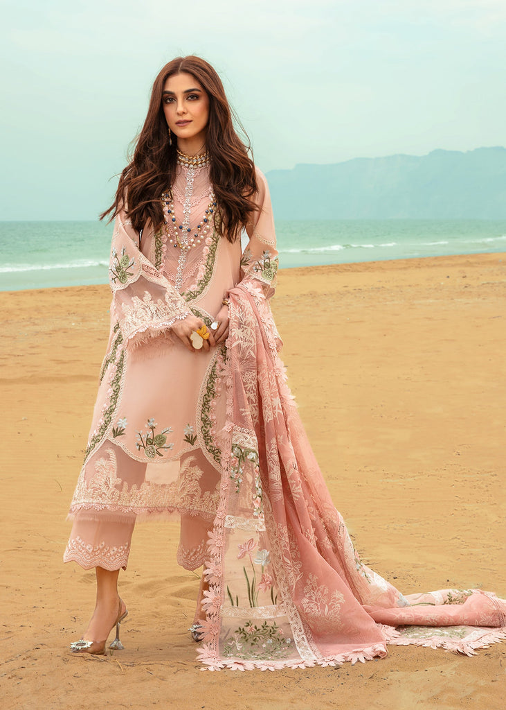 Crimson X Saira Shakira Luxury Lawn 2024 – Winds of Eden - Rose