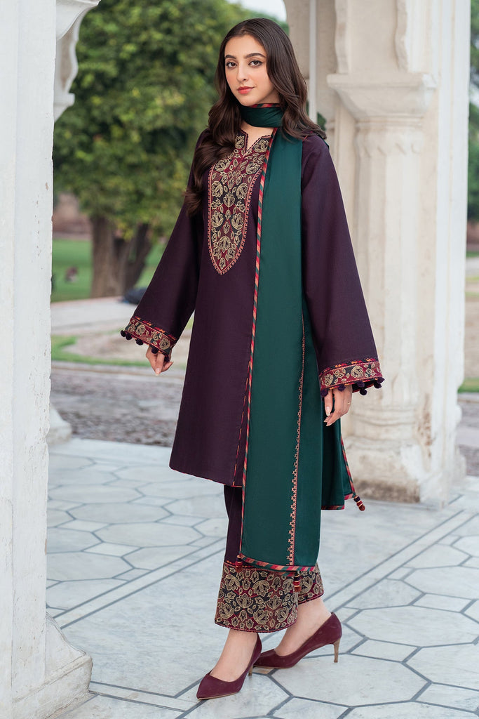 Jazmin Delia Fall/Winter – Embroidered Slub Khaddar D1