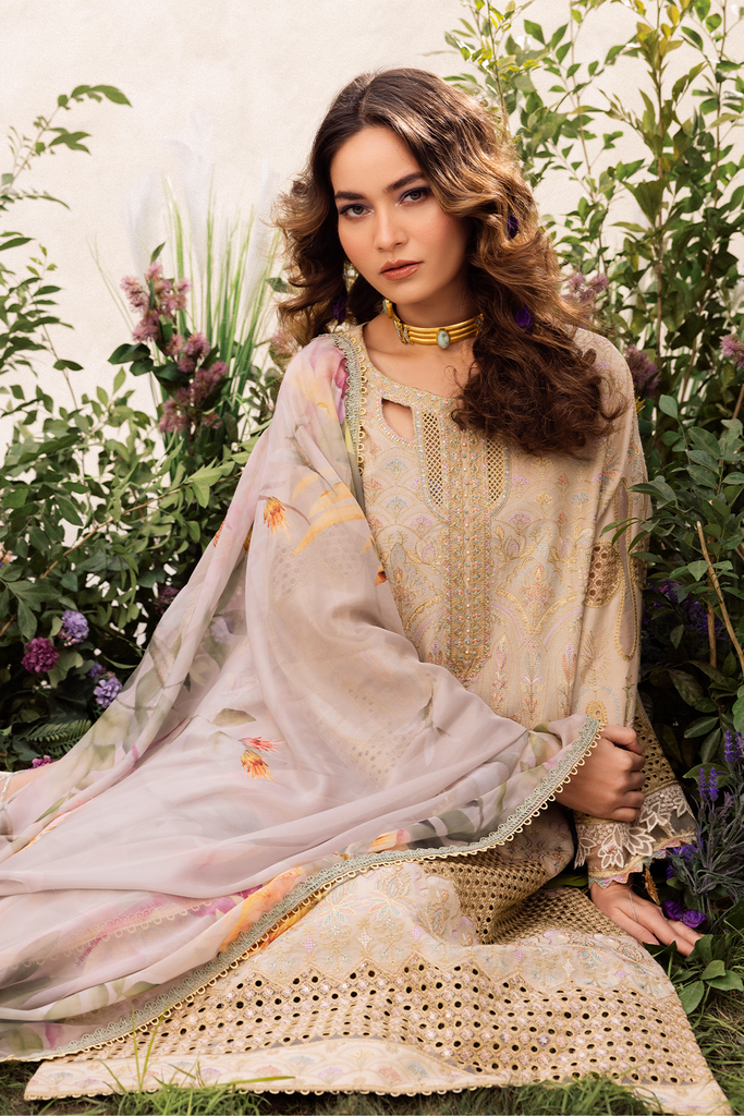 Iznik Dahlia Lawn Collection – DL-03 Embroidered Lawn