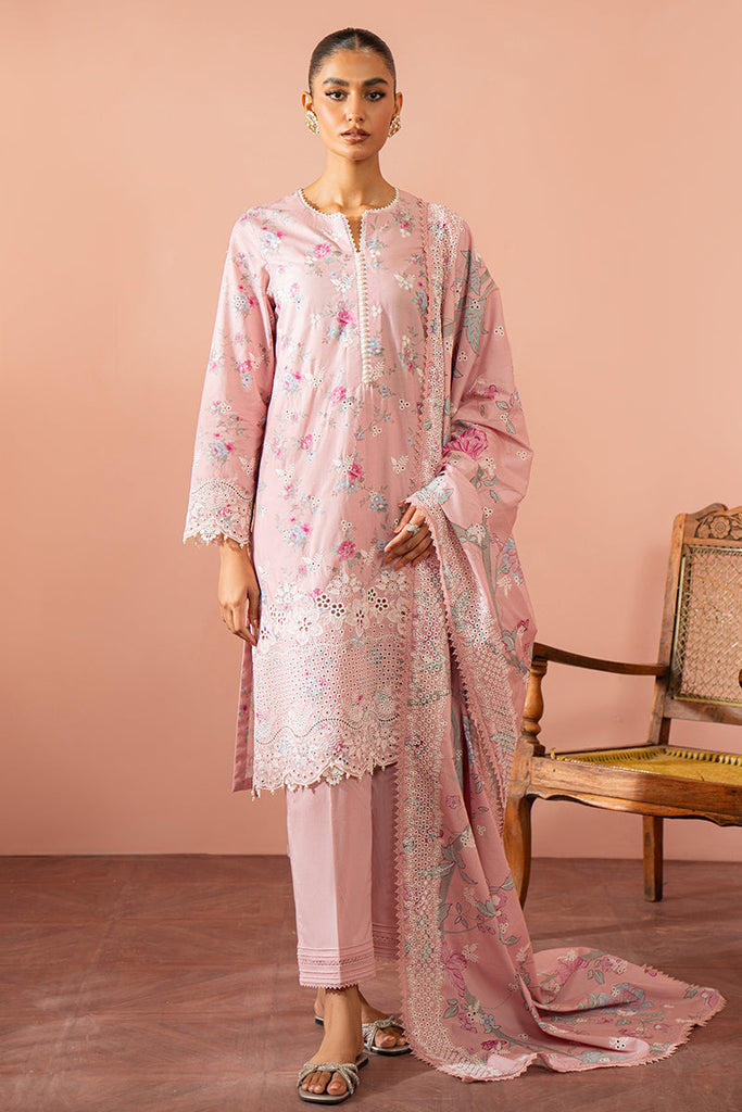 Cross Stitch Seher Cambric – Garnet Blush-3 Piece Printed Suit