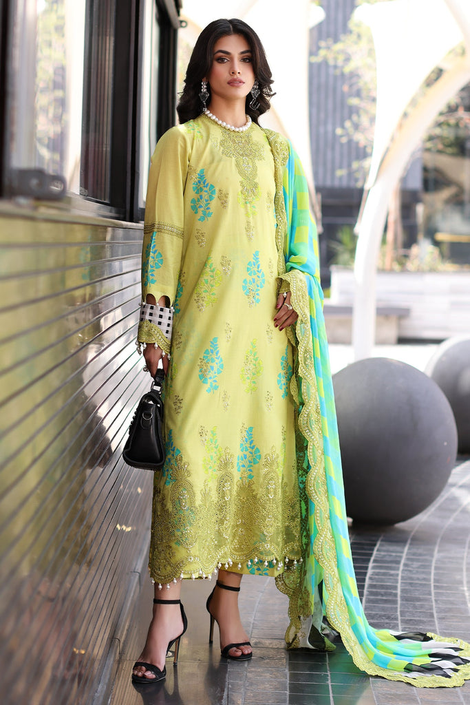 Charizma Rang-e-Bahar – Printed Lawn Shirt with Embroidered Chiffon Dupatta and Trouser CRB4-16