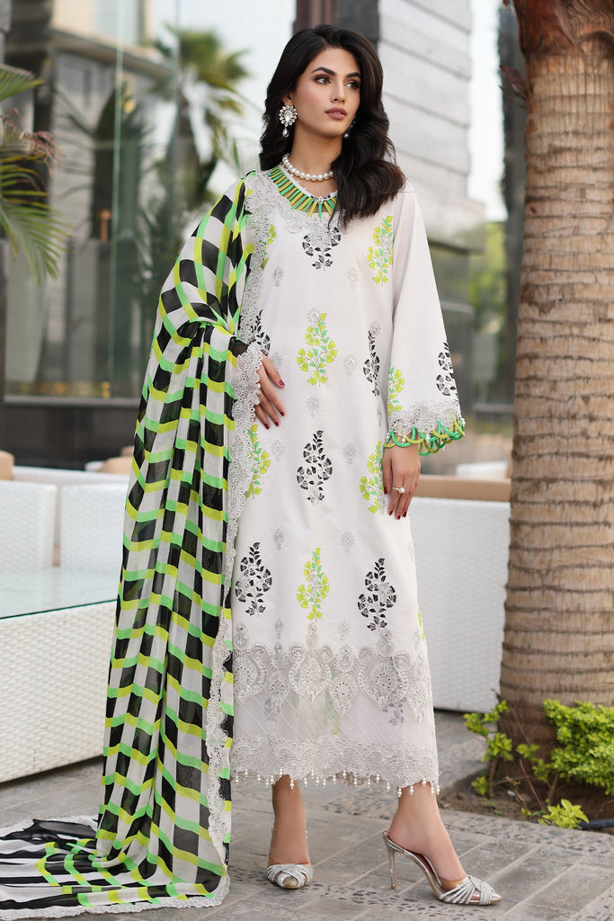 Charizma Rang-e-Bahar – Printed Lawn Shirt with Embroidered Chiffon Dupatta and Trouser CRB4-14