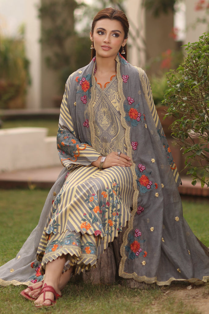 Charizma Print Melody – Printed Lawn Shirt with Embroidered Dupatta and Trouser DSPM4-05