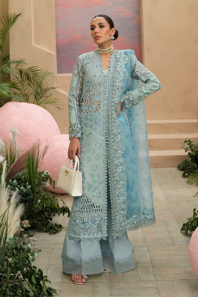 Afrozeh The Painted Garden Festiive Eid Lawn – Serene Sapphire