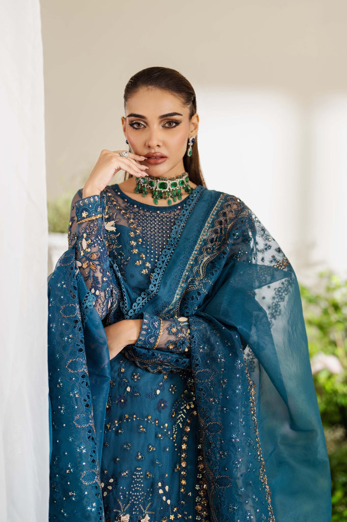 Zoya & Fatima Reem Festive Formals - 4PC Embroidered & Handwork Raw Silk – MALILA