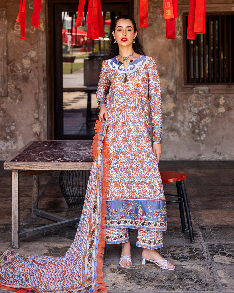 Roheenaz Taneez Block Print Lawn – Neda