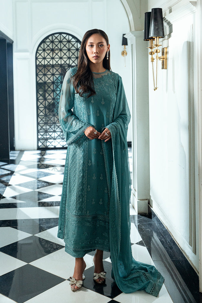 Azure Ensembles Luxury Eid Chiffon Formals – Sage Mystery