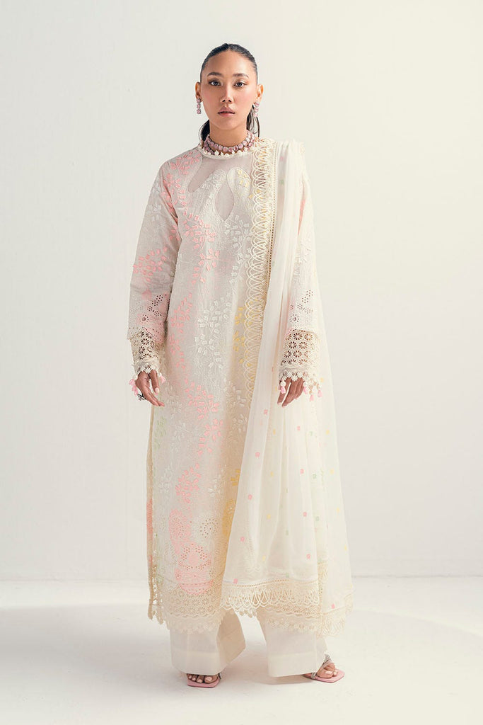 Gul Ahmed · Chikankari – 3 Piece Schiffli Embroidered Lawn Suit with Embroidered Chiffon Dupatta PM-52047