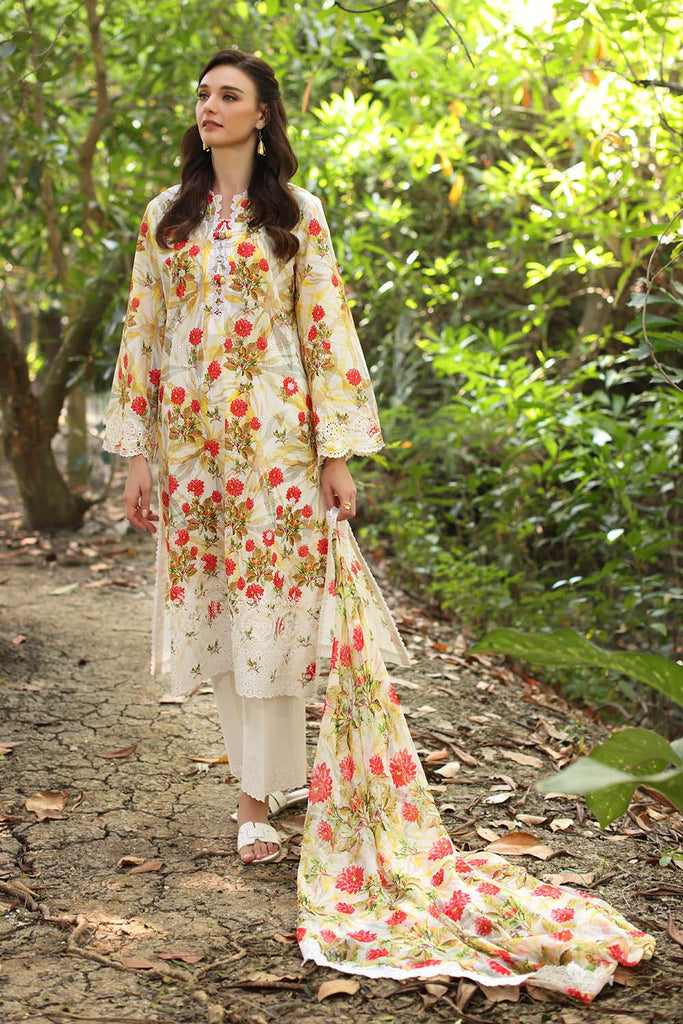 Gul Ahmed · The Joy of Summer – 3 Piece Embroidered Printed Lawn Suit with Printed Chiffon Dupatta PR-52006