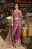 Gul Ahmed – 2 Piece Gold and Lacquer Printed Chiffon Saree with Raw Silk Blouse PRS-42001