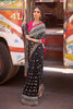 Gul Ahmed – 2 Piece Gold and Lacquer Printed Chiffon Saree with Raw Silk Blouse PRS-42002