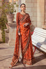 Gul Ahmed – 2 Piece Embroidered Gold and Lacquer Printed Chiffon Saree with Raw Silk Blouse PRS-42003