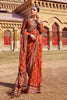 Gul Ahmed – 2 Piece Embroidered Gold and Lacquer Printed Chiffon Saree with Raw Silk Blouse PRS-42003