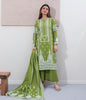 Zellbury Shirt Shalwar Dupatta – Green – Cambric Suit-0637