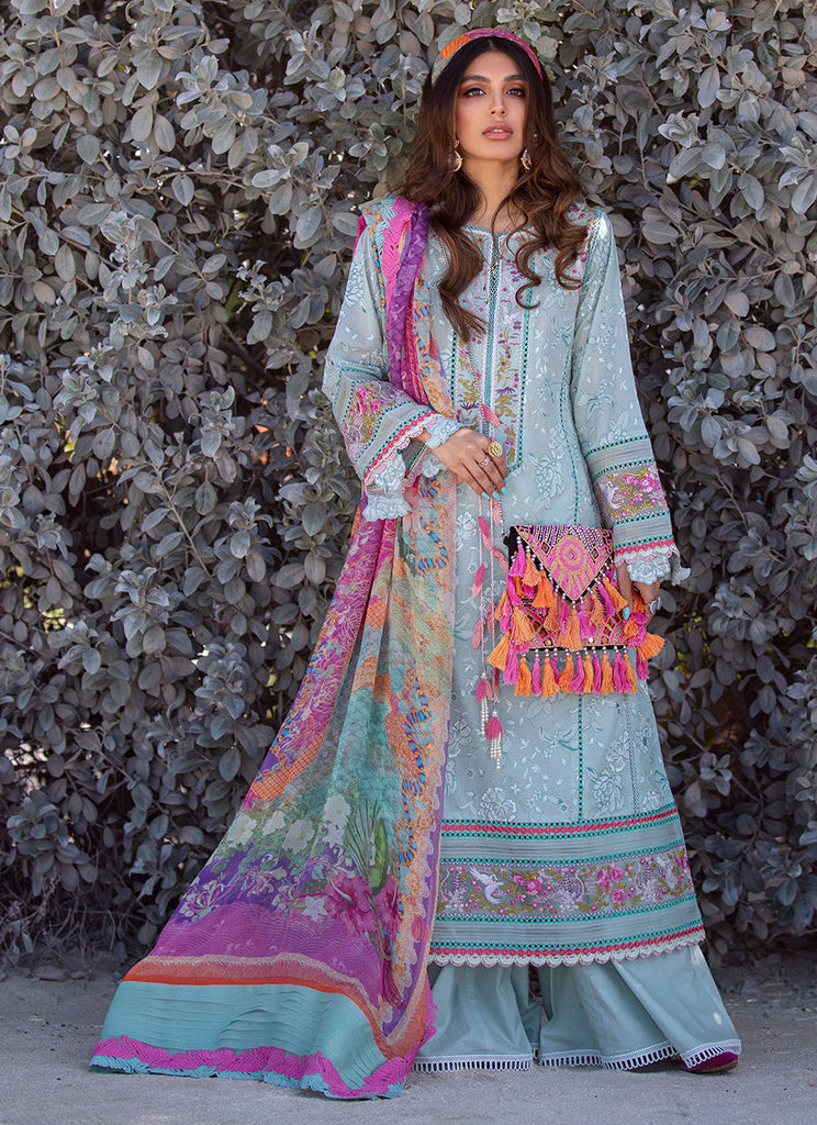 Farah Talib Aziz Luxury Lawn Collection 2022 – Fiji Seafoam