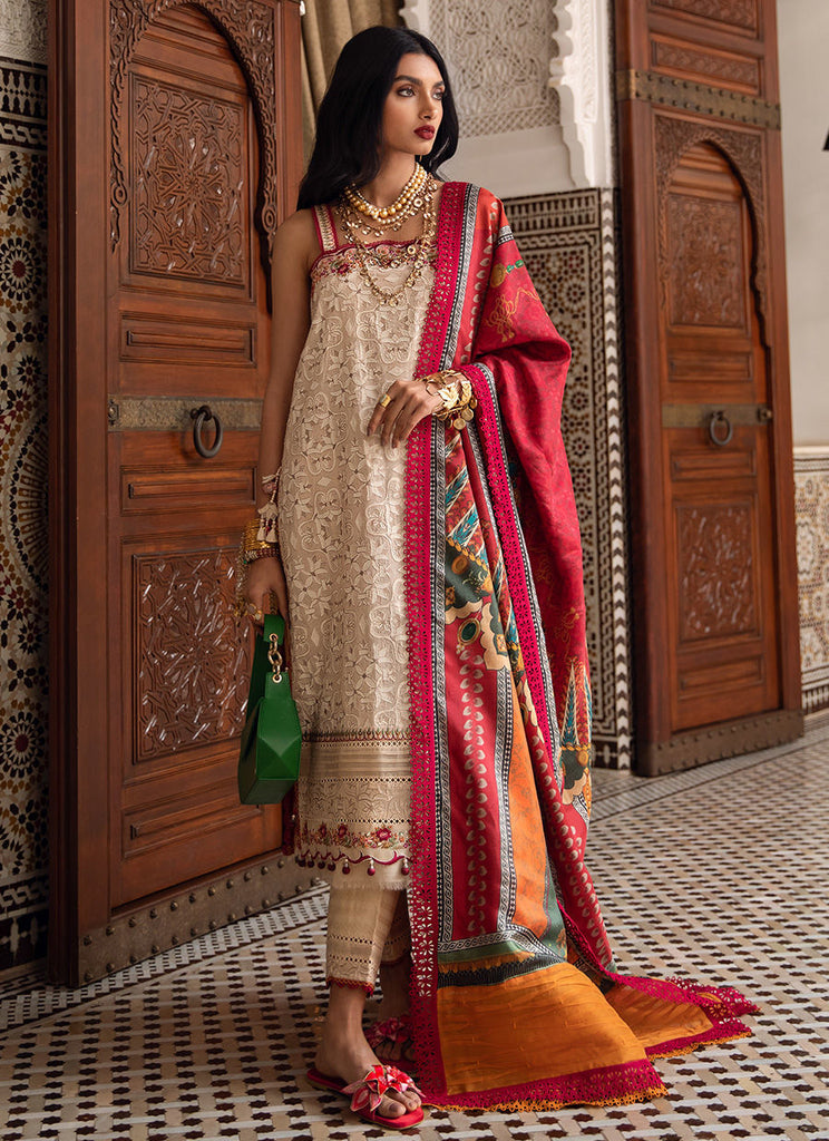 Farah Talib Aziz Luxury Lawn Collection 2023 – Kasbah Sand