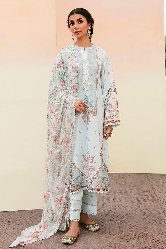 Cross Stitch Festive Eid Lawn Collection Vol-2 – MISTY BLUE-3PC PRINTED LAWN SUIT