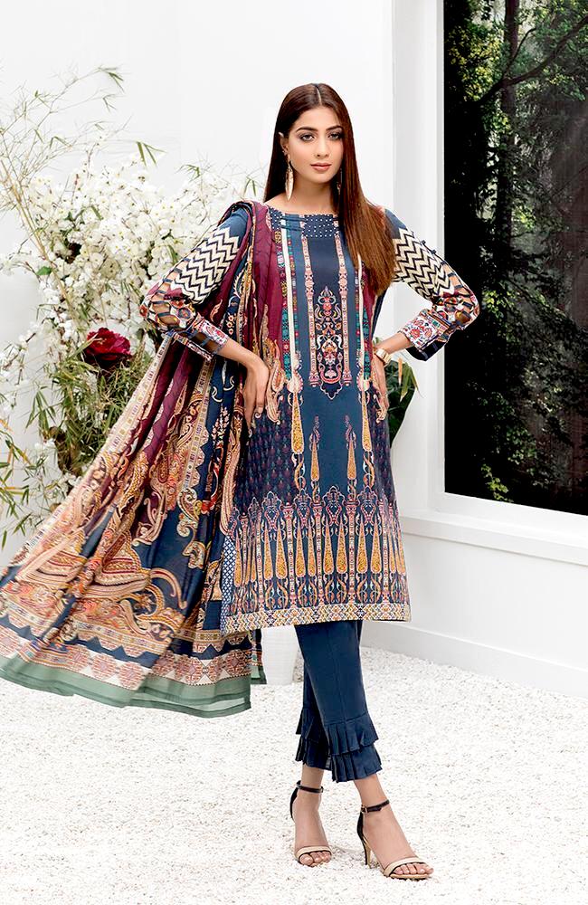 Al Zohaib Colors Digital Printed Lawn 2020 – Design 2