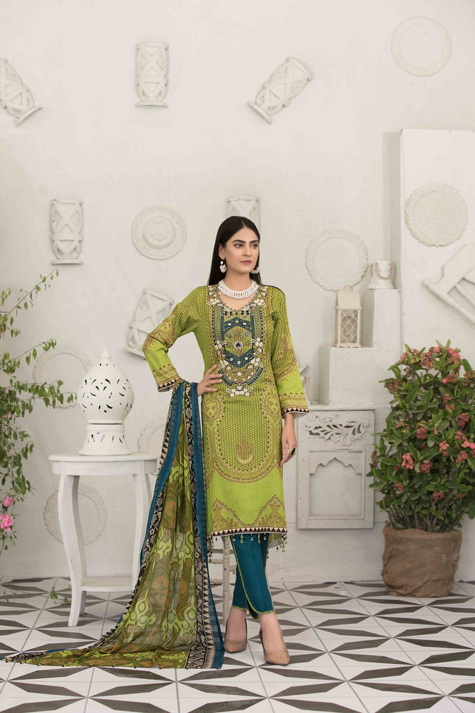 Raqami Lawn Collection by Tawakkal Fabrics – D-1610