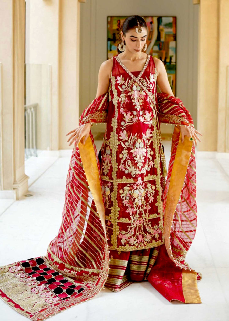 Crimson X Saira Shakira Wedding Collection – 2A - Stories of Naqshi - Scarlet