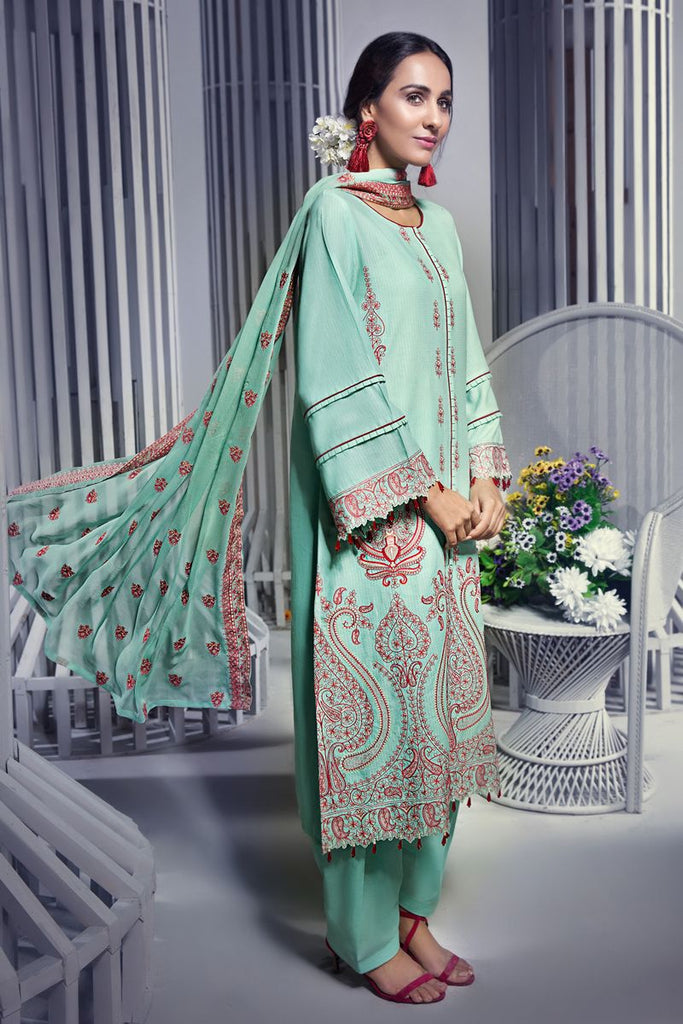 Gul Ahmed Summer 2020 – Premium Collection – 3 PC Embroidered Lawn Suit with Chiffon Dupatta PM-286