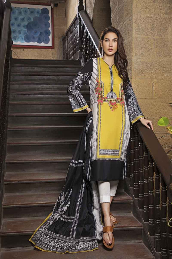 Gul Ahmed Malmal Collection Vol-2 2019 – Yellow CL-496 A