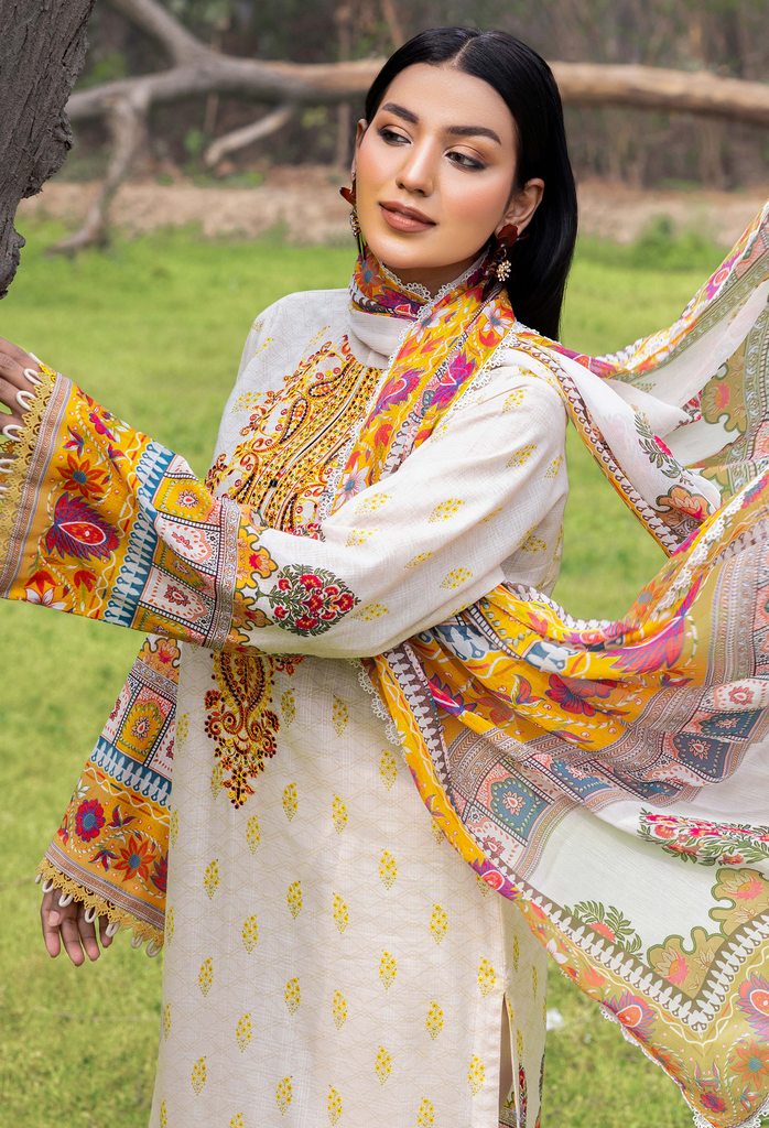 Adan's Libas SummerKari Lawn Collection 2023 – White Smoke