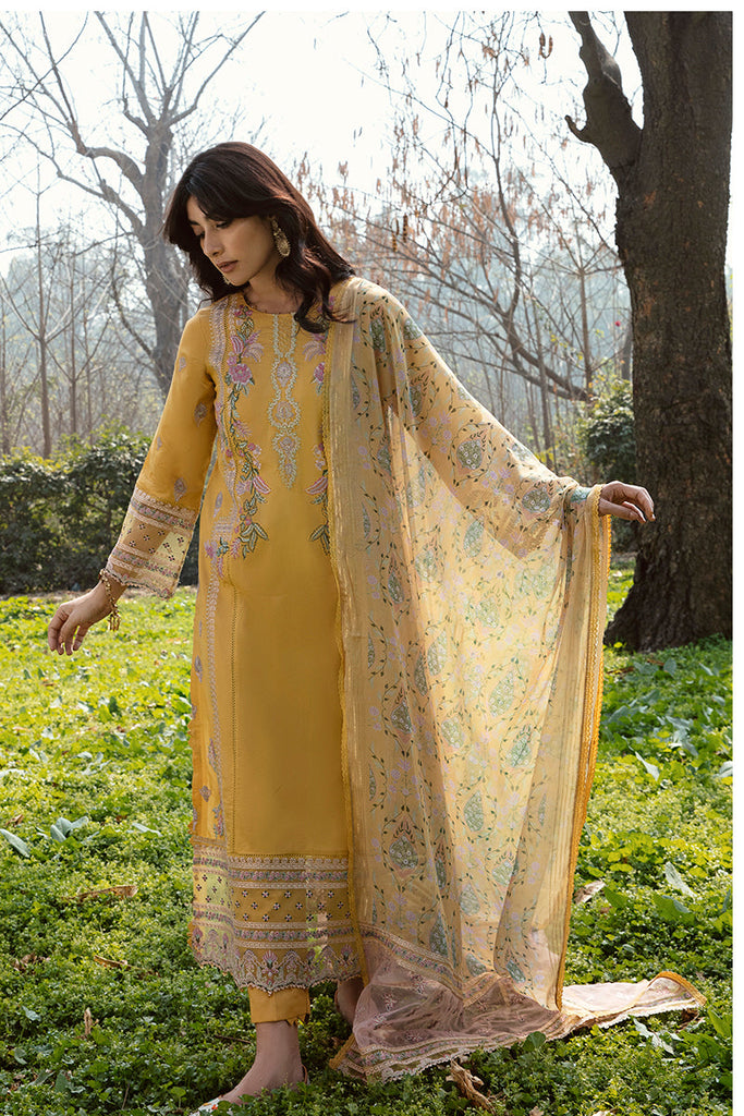 Qalamkar Qline Lawn Collection 2023 – AK-09 MAHROSH