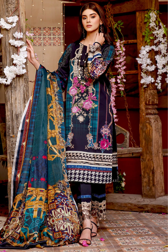 Jade by Firdous · Ombre Lawn Collection with Pure Silk Dupatta – 19660 B