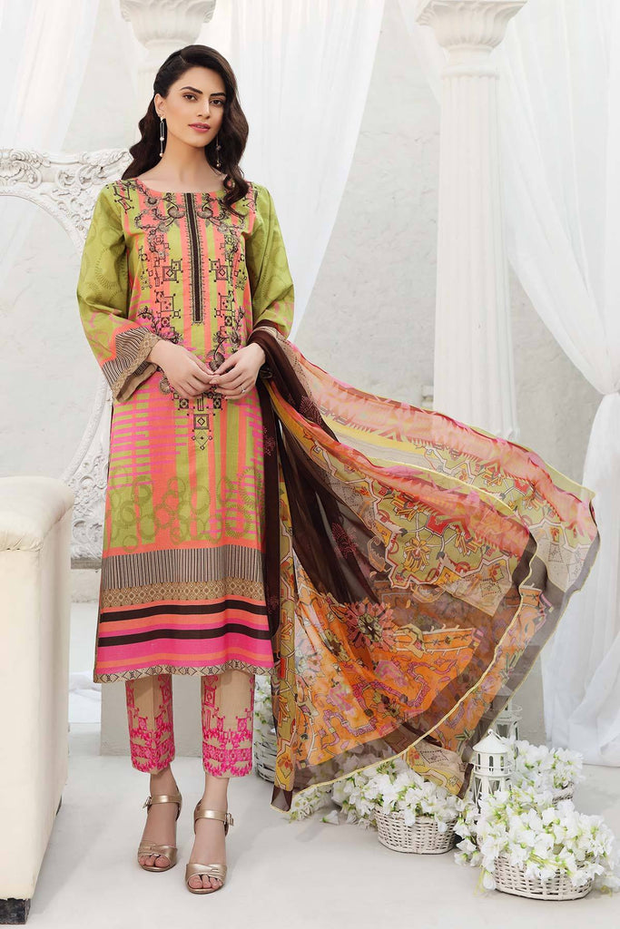 Charizma Orange Series Vol-2 – Embroidered Lawn Suit - COR-16