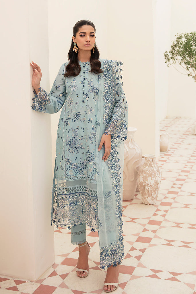 Afrozeh Festive Chikankari Lawn Collection – Powder Blue