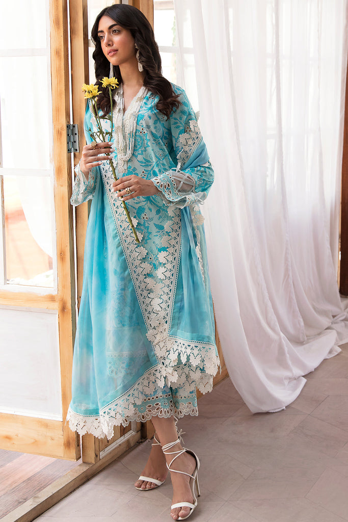 Afrozeh Printkari Lawn Collection – Blue Lagoon