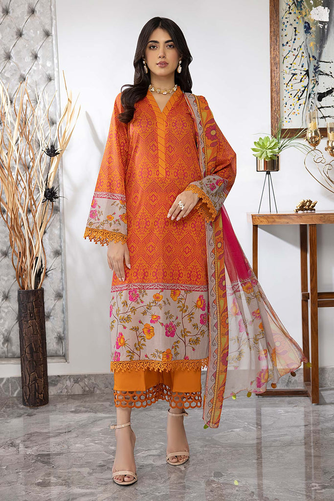 Charizma C-Print Printed Lawn With Chiffon Dupatta – CP23-44