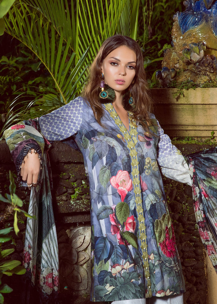 Shiza Hassan Luxury Lawn Collection 2019 – Bali Bloom 10A