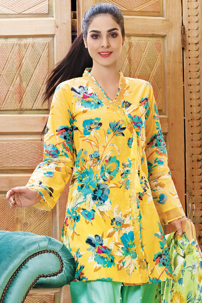 Gul Ahmed Summer 2017 - Yellow 1 PC Printed Lawn Single SL-323 A