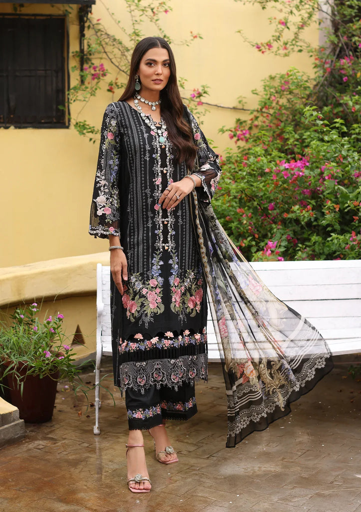 Elaf Luxe Luxury Lawn Collection – ELJ-03A BLACK SWAN