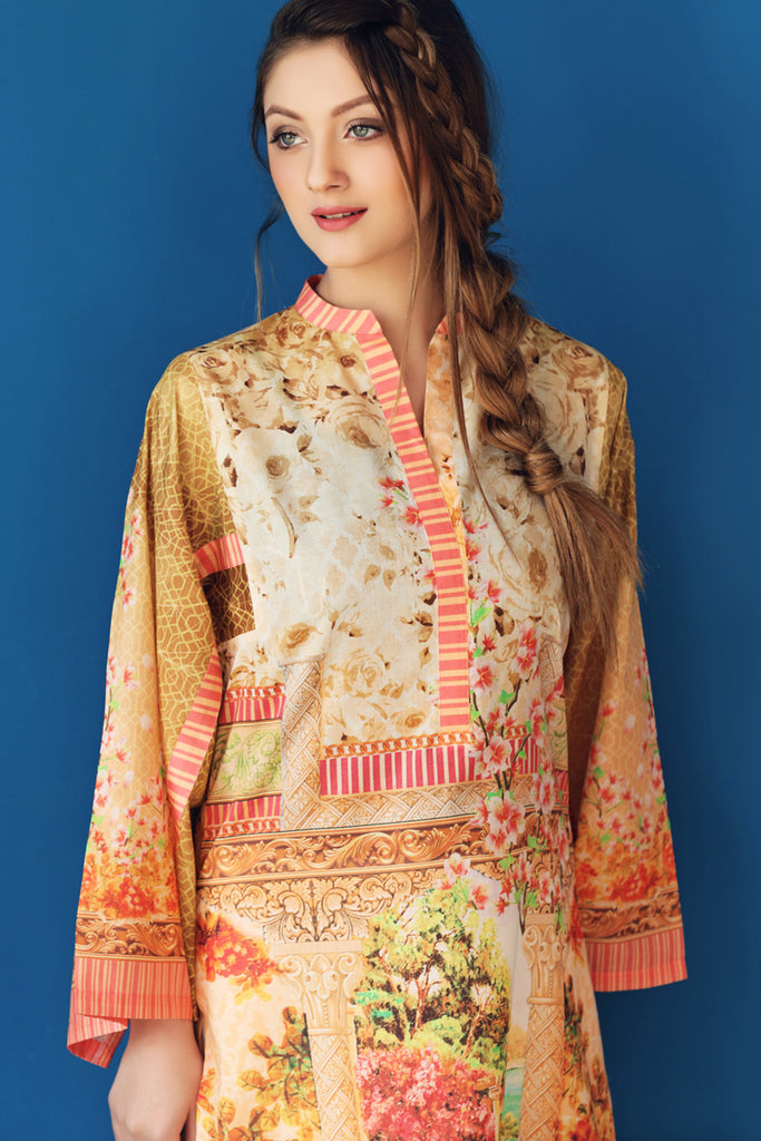 Gul Ahmed Summer 2017 - Orange 1 PC Digital Print Single SL-372