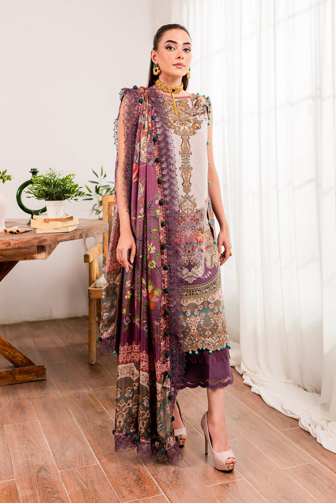 Jade Queen's Court Lawn with Silk Dupatta – D-07