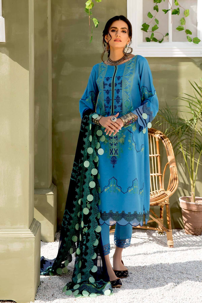 Charizma Signature Embroidered Lawn Karandi Collection – Azure Mystic CLK-04