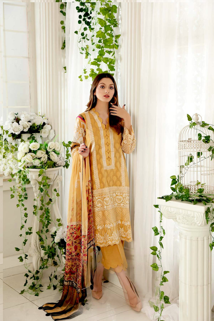 Charizma Reem Lawn Collection 2021 – Mustard Saddle RM-07