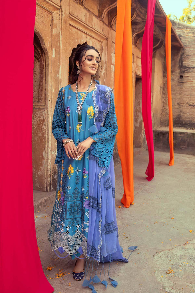 Charizma Signature Embroidered Lawn Collection 2021 – Blue Casa ELS-05